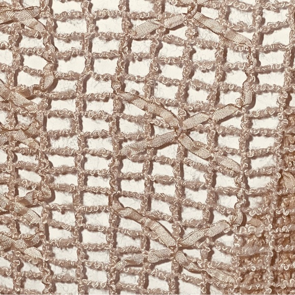 Toffee Apple Mesh Ribbon Wooden Button Closure Cardigan Sz OS - Picture 8 of 8